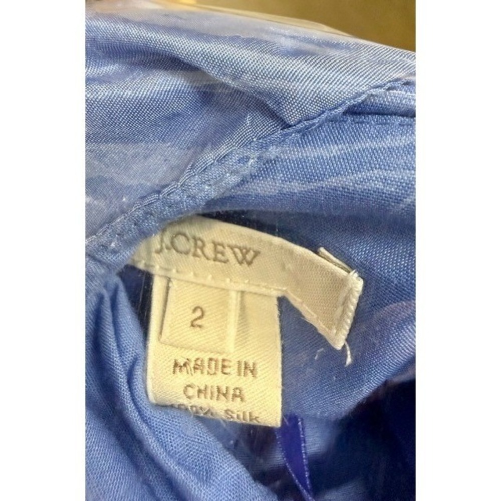 J.Crew Womens Blue 100% Silk Strapless Cocktail Dress Size 2 Pleated Bodice - Picture 3 of 4